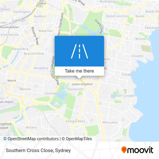Southern Cross Close map