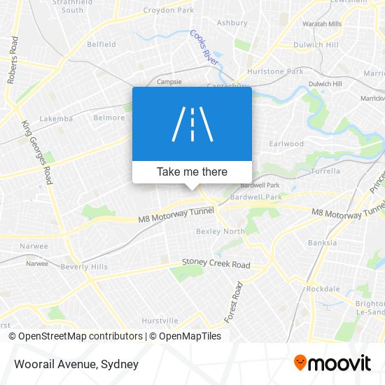 Mapa Woorail Avenue