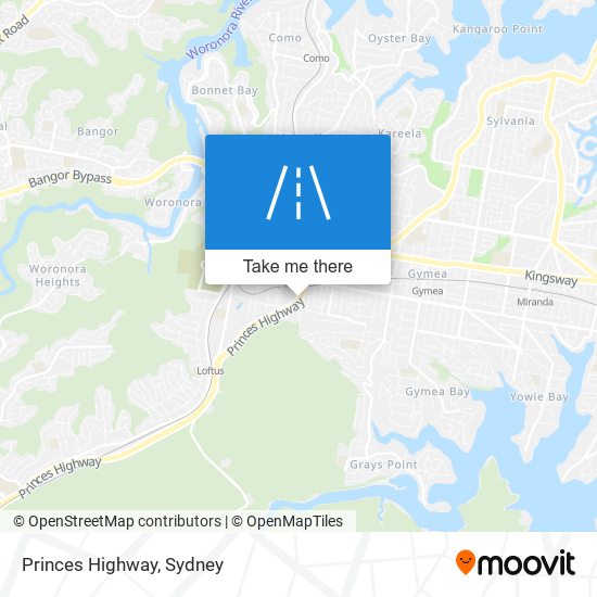 Mapa Princes Highway