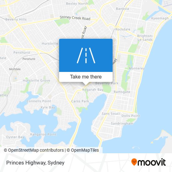 Princes Highway map