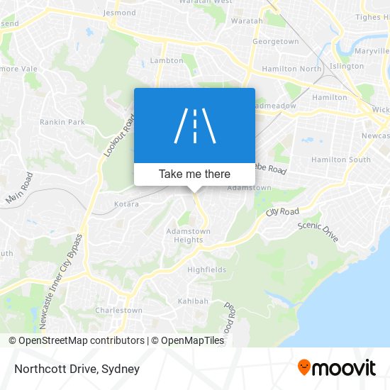 Mapa Northcott Drive