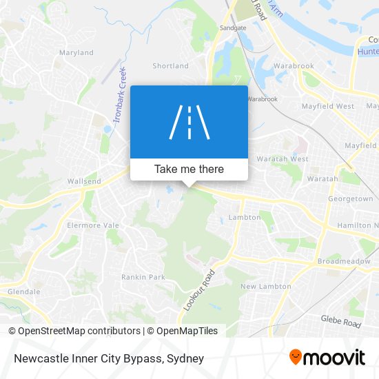 Newcastle Inner City Bypass map