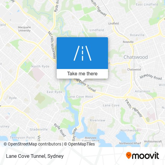 Lane Cove Tunnel map