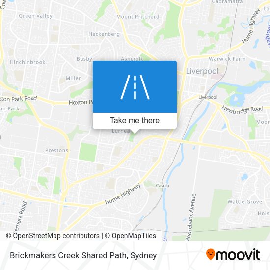 Brickmakers Creek Shared Path map