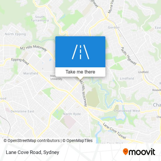 Lane Cove Road map