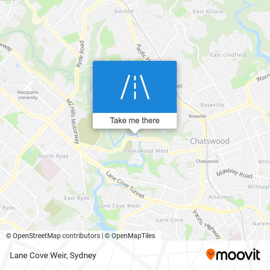 Lane Cove Weir map