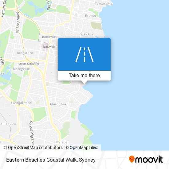 Eastern Beaches Coastal Walk map