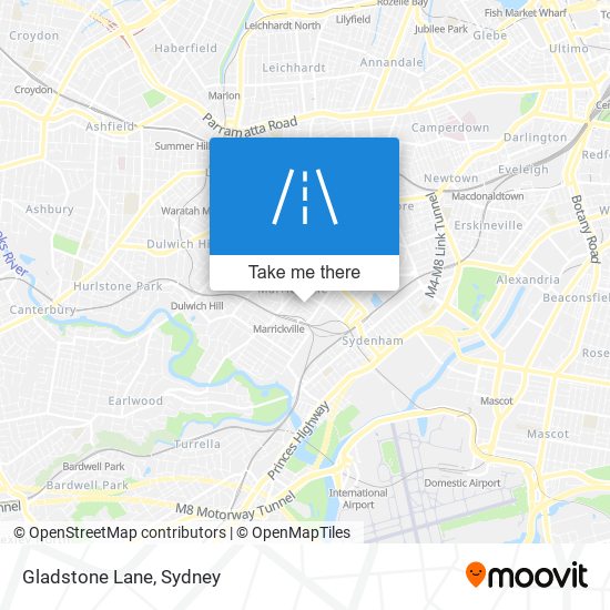 Mapa Gladstone Lane