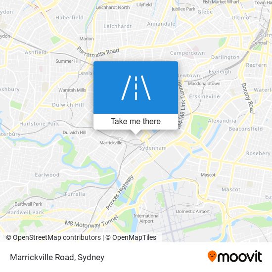 Marrickville Road map