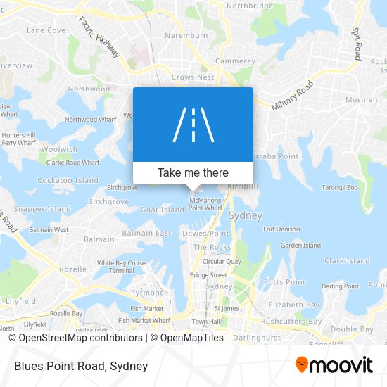 Blues Point Road map
