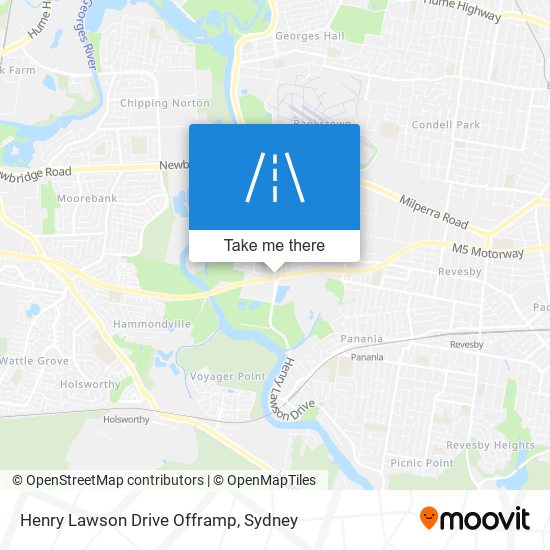 Mapa Henry Lawson Drive Offramp