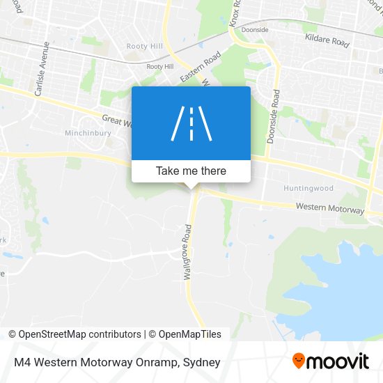M4 Western Motorway Onramp map