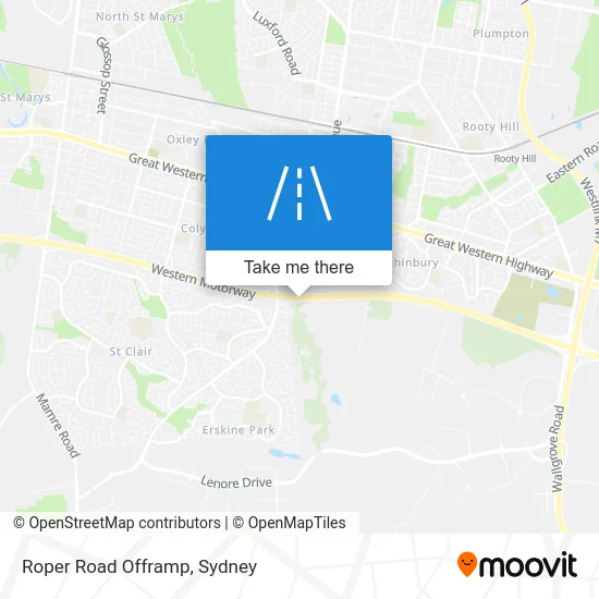 Mapa Roper Road Offramp