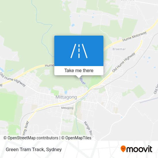 Green Tram Track map