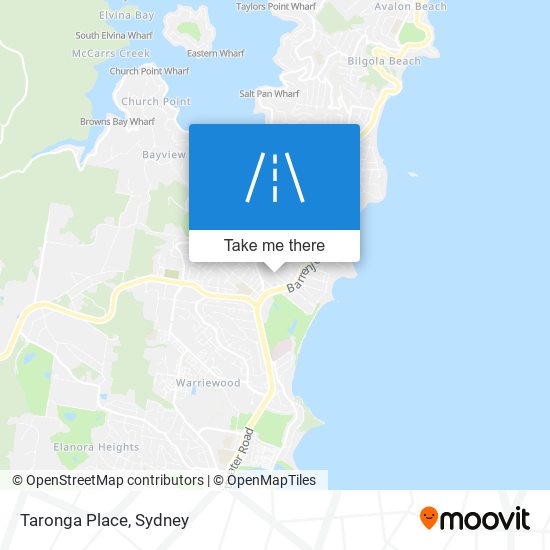 Mapa Taronga Place