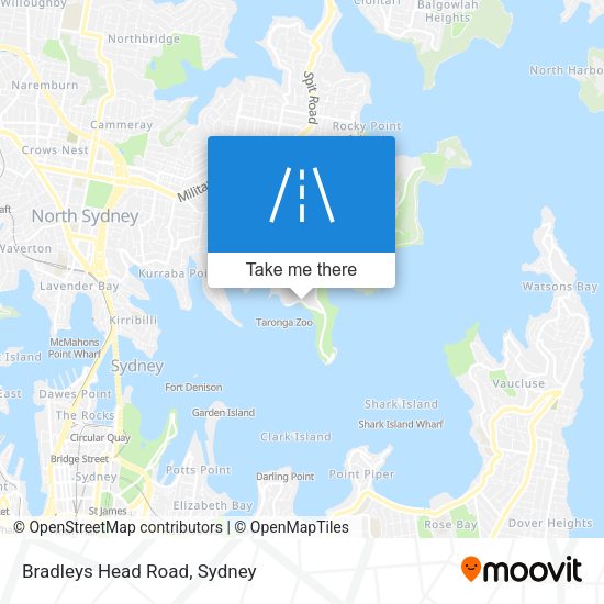 Bradleys Head Road map