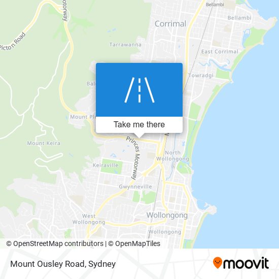 Mount Ousley Road map