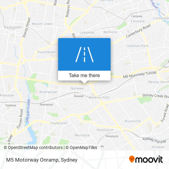 Mapa M5 Motorway Onramp