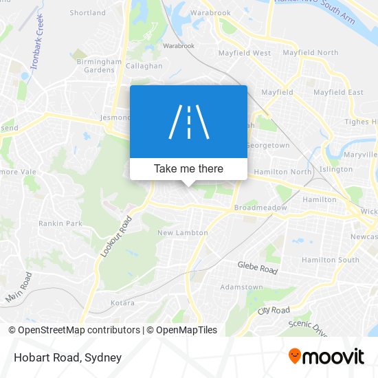 Hobart Road map