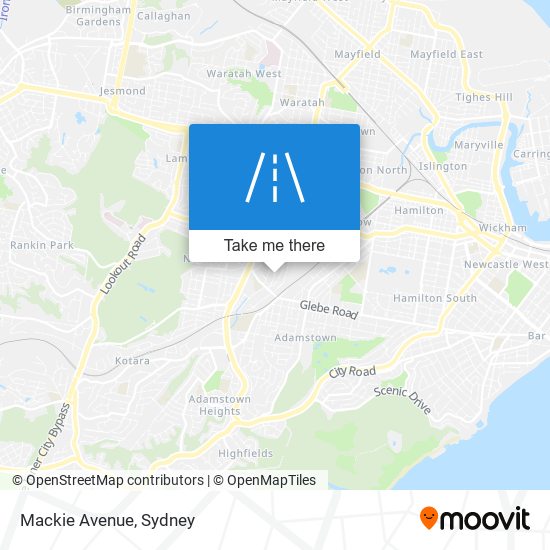 Mapa Mackie Avenue