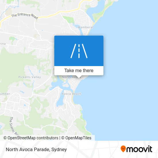 North Avoca Parade map