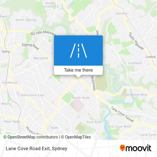 Lane Cove Road Exit map