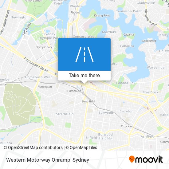 Western Motorway Onramp map