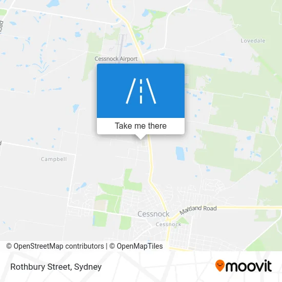 Mapa Rothbury Street