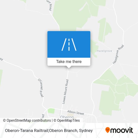 Oberon-Tarana Railtrail;Oberon Branch map