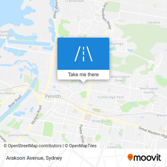 Arakoon Avenue map