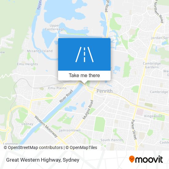 Mapa Great Western Highway