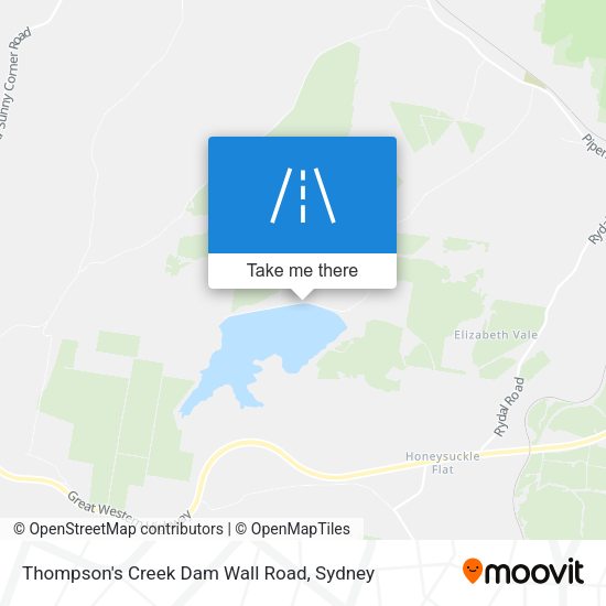 Thompson's Creek Dam Wall Road map