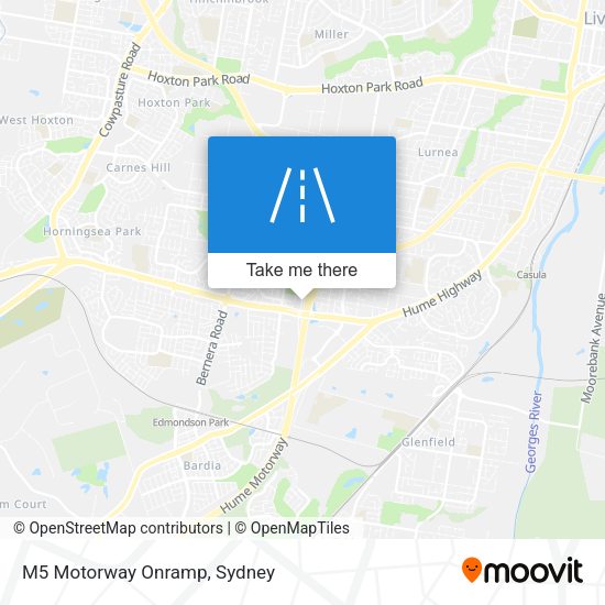 M5 Motorway Onramp map