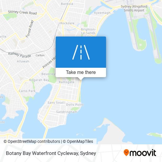 Botany Bay Waterfront Cycleway map