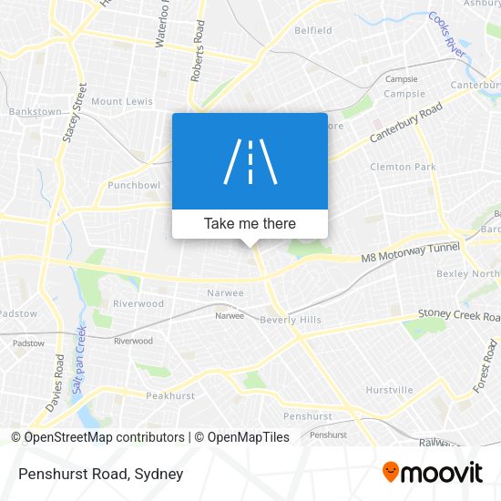 Penshurst Road map