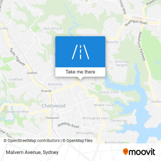 Mapa Malvern Avenue