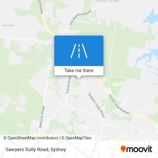 Sawyers Gully Road map