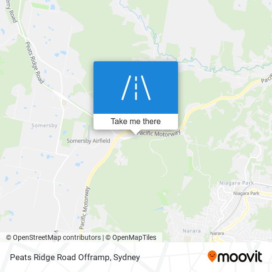 Peats Ridge Road Offramp map