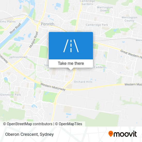 Oberon Crescent map