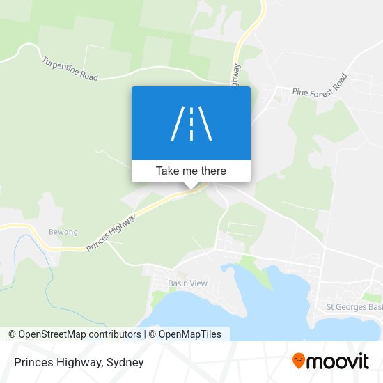 Princes Highway map