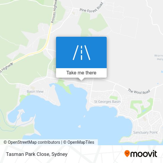 Tasman Park Close map