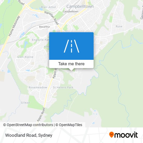 Mapa Woodland Road