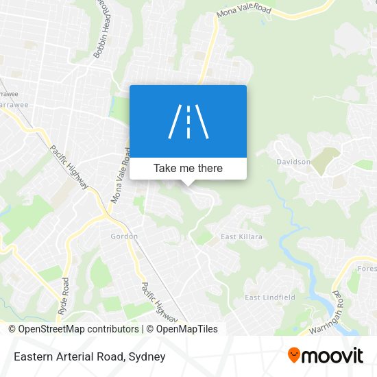Eastern Arterial Road map