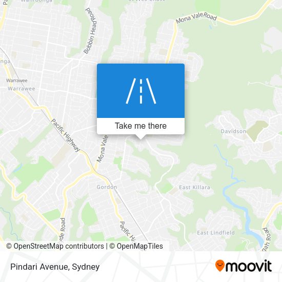 Pindari Avenue map