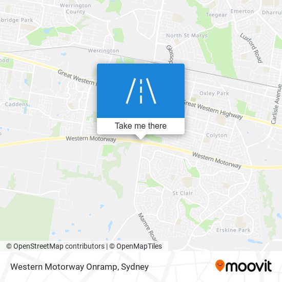 Western Motorway Onramp map