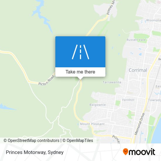 Princes Motorway map