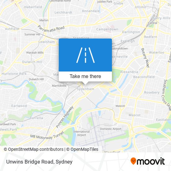 Unwins Bridge Road map