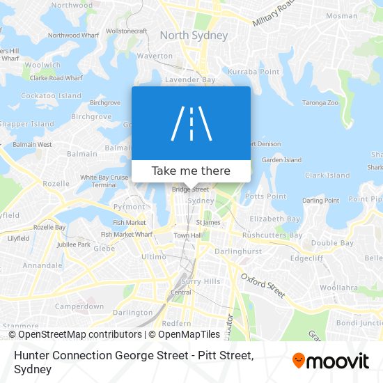 Hunter Connection George Street - Pitt Street map