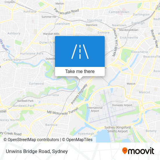 Unwins Bridge Road map