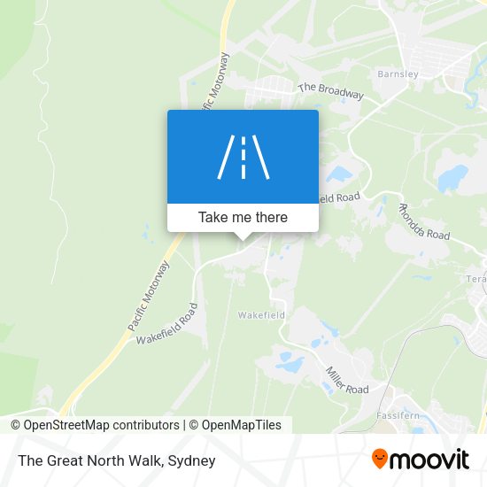 The Great North Walk map